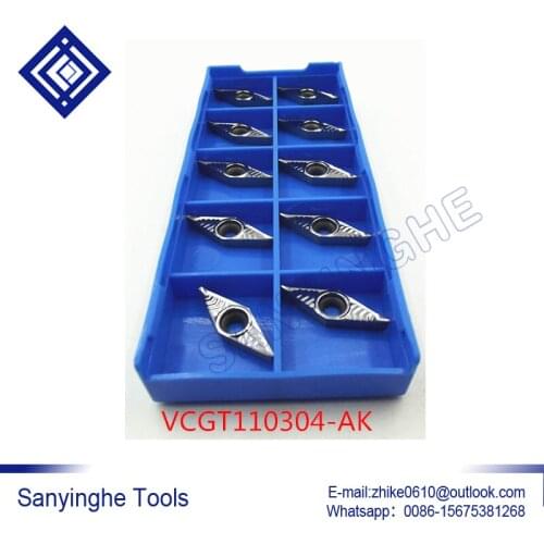 Free shipping high quality 50pcs/lots VCGT110302-AK HO1 / VCGT110304-AK HO1 / VCGT110308-AK HO1 cnc carbide turning inserts