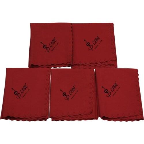5x Polish Wiping Cloth for Guitar Violin Instrument 25x25cm Wine