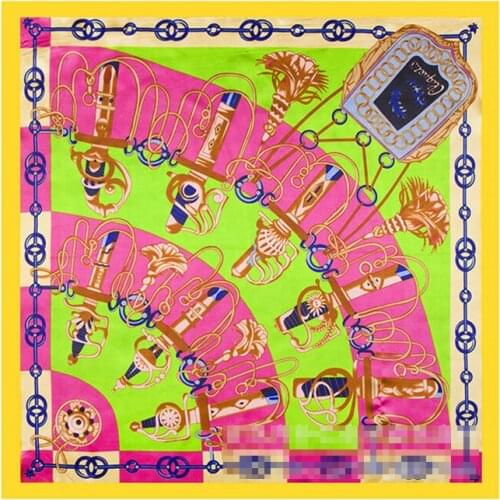 60CM * 60CM classic pattern sword Saber saddle design European and American luxury small square scarves scarves