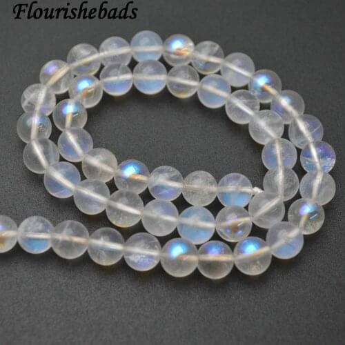 AB Color Shiny Natural White Milky Moonstone Round Loose Beads 6mm 8mm 10mm 12mm