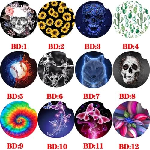 Car coaster drink leopard car coaster neoprene car cup holder Car Drink Coaster Rubber Coaster auto parts (2 pieces)