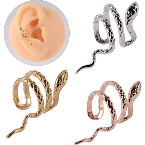 CHUANCI 1 PC Creative Snake Clip on Earrings for Women Gothic Party Gift No Piercing Ear Cuff Pendientes Body Piercing Jewelry