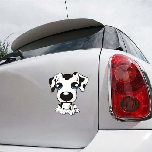 DecalsMe 25cm Car Sticker 3D UV Printed Lovely Dog Puppy Animials Sticker On Car Stickers Decals Vinyl Funny Door Decal
