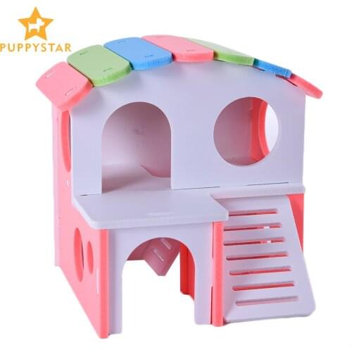 Solid Wood Hamster House Guinea Pig Hamster Cage Rat House Ferret Sleeping Nest Pet Cavies Cage House Hamster Accessories ZG0006