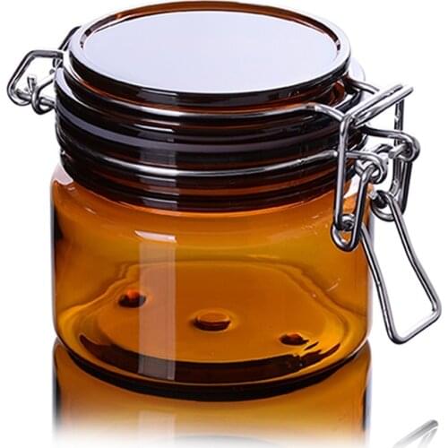 200G brown plastic PET bottle jar sealing pot cream/gel/facial scrub/body scrub /mask cream skin care packing