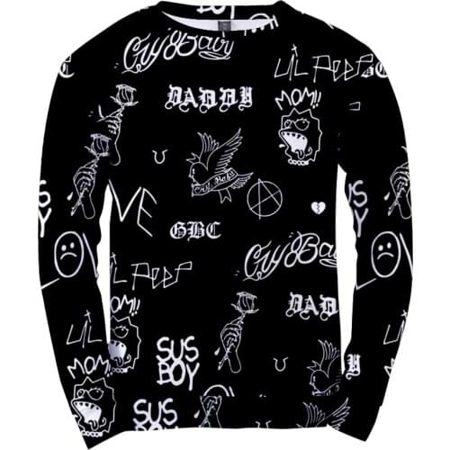 Lil Peep T Shirt Love Hell Boy 3D Print Men Women Long Sleeve T-shirt Hip Hop Letter Printing Streetwear Children Casual Tops