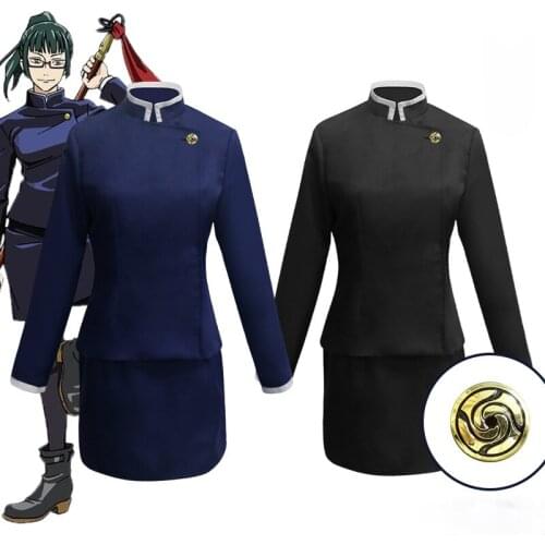 Jujutsu Kaisen Zenin Maki Cosplay Costume Dress Uniform Eyeglasses Halloween Costume Suit Accessory