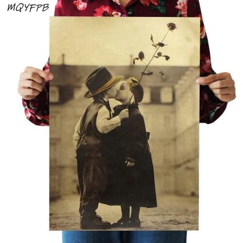 Happy Childhood Kraft Retro Paper Poster Interior Decoration Paint 50.5x35cm