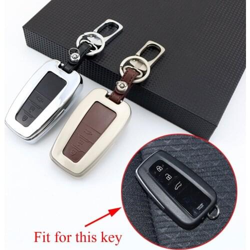 Metal Smart Key Ring Case Cover Fit For Toyota Camry 2018 3 Buttons Key Shell Bag Holder Trim Accessories