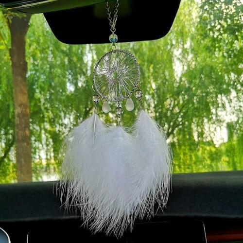 Mini Dream Catcher Car Pendants In Car Hanging Ornaments Feather Decoration Handmade Home Adornment Car Accessory For Girls