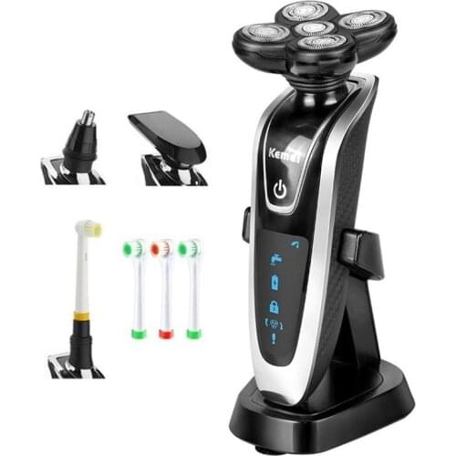 3in1 washable facial beard grooming electric shaver for men wet dry electric razor rechargeable bald shaving machine kit