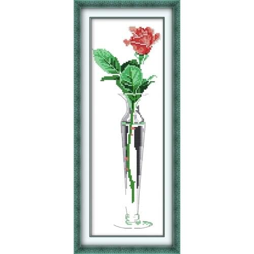 Long Rose cross stitch kit flower 18ct 14ct 11ct count printed canvas stitching embroidery DIY handmade needlework