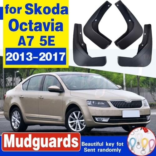 Set Molded Car Mud Flaps For Skoda Octavia A7 5E 2013-2017 Mudflaps Splash Guards Mud Flap Mudguards Fender Front Rear Styling