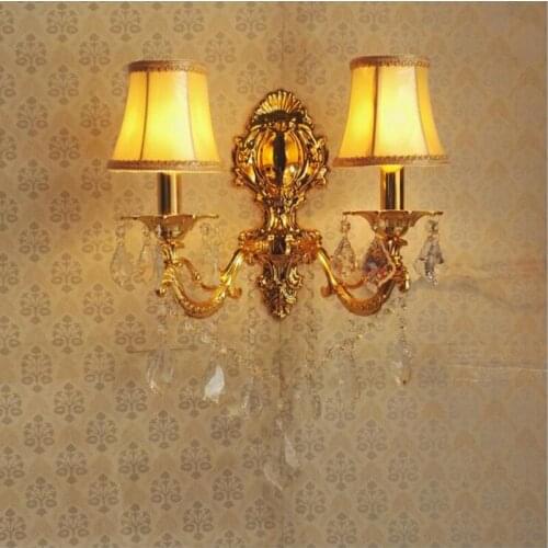 Alloy Candle Crystal Warm White Wall Lamp Bedroom Bedside Room Corridor Hotel Home Wall Sconce LED lamp 220V Led Wall Light