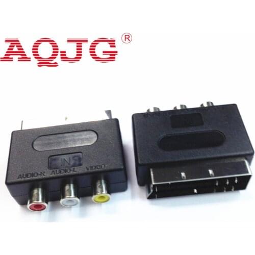 New Arrival Hot Selling RGB Scart to Composite RCA S-Video AV TV Audio Adapter Brand New Wholesale