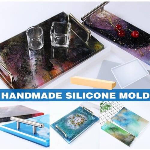 Resin Tray Silicone Mold Plate Dishes Mould DIY Epoxy Casting Handle Craft DIY kitchen Storage Tray Pallet Mould