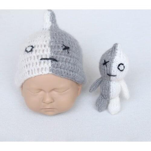 Newborn Photography Photography Props Knit Mohair Bonnet Toy Crochet Animal Stuffer Cute Baby Boy Bonnet Photo Shoot