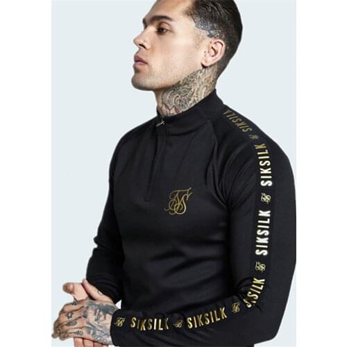 Sik Silk Spain Shirts Men SikSilk Long Sleeve T Shirt Men Autumn Sweatshirts Hip Hop Streetwear Sik Tshirt Silk Silk Sweatshirt