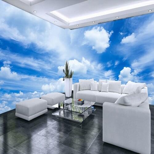 Modern Simple Blue Sky And White Clouds Photo Wallpaper Living Room Sofa Dining Room Backdrop Wall Cozy Decor Mural Papel Tapiz