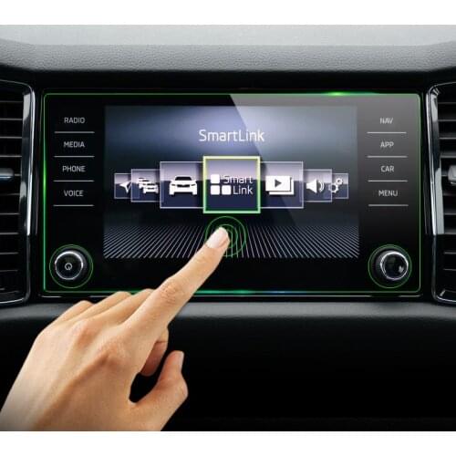 Glass Car GPS Navigation Screen Protective Film For Skoda Kodiaq Karoq 2017-2021 Control of LCD Screen Car Sticker Accessories
