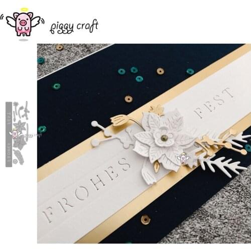 Piggy Craft metal cutting dies cut die mold Flower letter background frame Scrapbook paper craft knife mould blade punch stencil