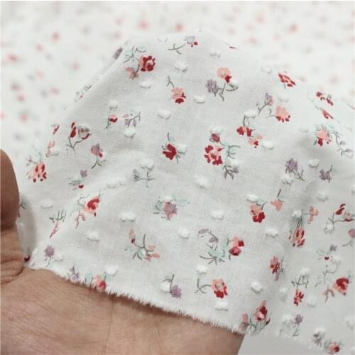 150x50cm Cotton Woven Jacquard Floral Sewing Fabric, Making Childrens Clothing Womens Handmade DIY Cloth
