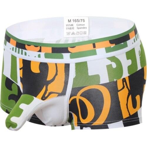 Elephant Trunk Boxers Sexy Mens Boxer Shorts Cotton Low Waist Pack Underpants Male Underwear Under Gun Egg Separation Penis Man