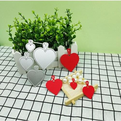 Peach Heart Metal Cutting Dies Scrapbooking Embossing Folders for Card Making Craft DIY Clear Stamps and Slimline Die Cut Molds