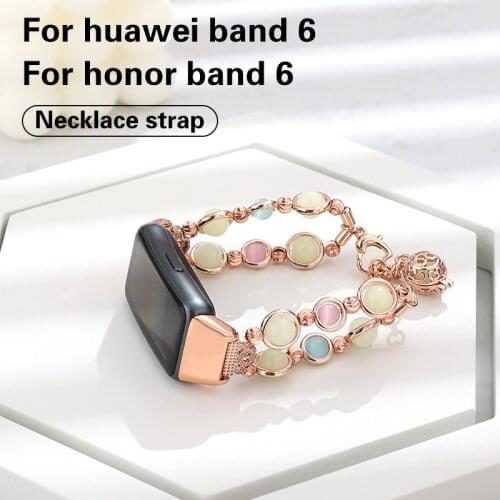 Stainless Steel Women Band for huawei band 6 Stainless Steel Strap Fashion Metal Bracelet for honor band 6 Watchband Bracelet