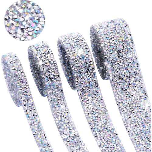 1 Yard 1cm-3cm White AB Hot Fix Rhinestones Trimming Resin Mesh Hotfix Strass Crystal Banding Applique for Wedding Dress B1260