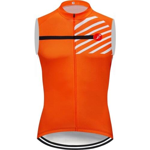 2021 Orange Team Top Cycling Jersey Bike Clothes Ropa Ciclismo Mens Summer Sleeveless Quick-dry Bicycling Maillot Culotte Wear