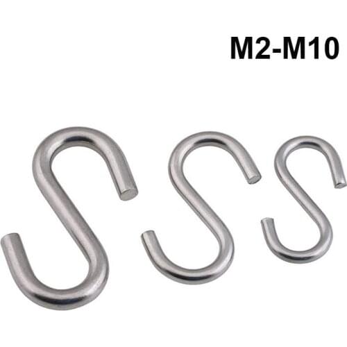 304 Stainless Steel S-Shape Hook Kitchen Bedroom Multi-function Railing S Hanger Hook Clasp Holder Hooks Hanging Storage Tools