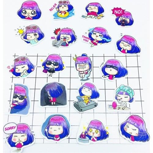 38 PCS Purple little girl everyda Stickers Crafts And Scrapbooking stickers book Student label Decorative sticker DIY Stationery