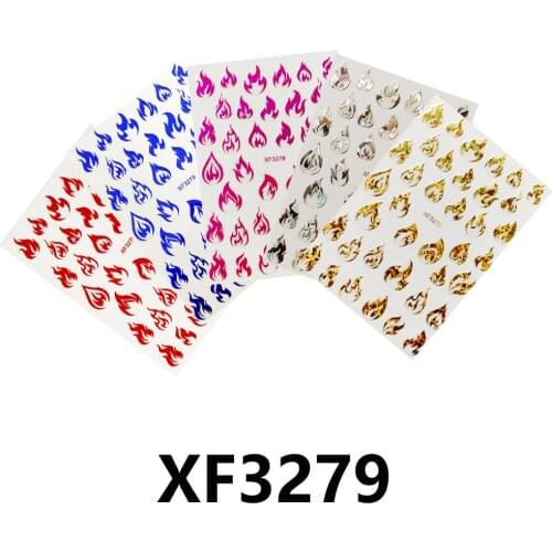 6Pcs/set Blaze Hollow Fire Flame Nail Sticker Fire Design Nail Foil DIY Sticker Nail Art Decal Manicure Stencil Sticker Decals