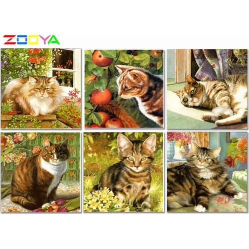 5D Full Diamond Embroidery Animals Diamond Paintings Cat New Arrivals 3D Mosaic Diamond Photos Lovely Cats Home Decortion Er021