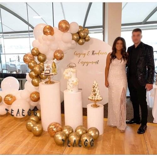 Lady Wedding Birthday Party Balloon Decoration Garland White Metallic Gold Latex Ballon Baby Shower Girl ValentineS Day Decor