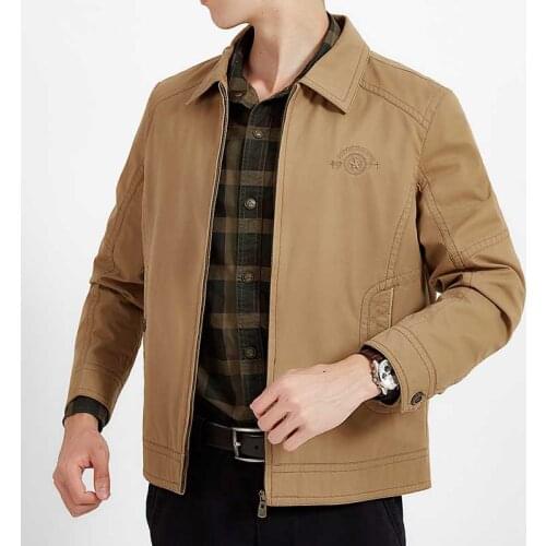 Spring Autumn Cotton Coat Men Casual Jacket Denim Business Leisure Simple Bomber Jacket Male Clothes Plus Size 4XL