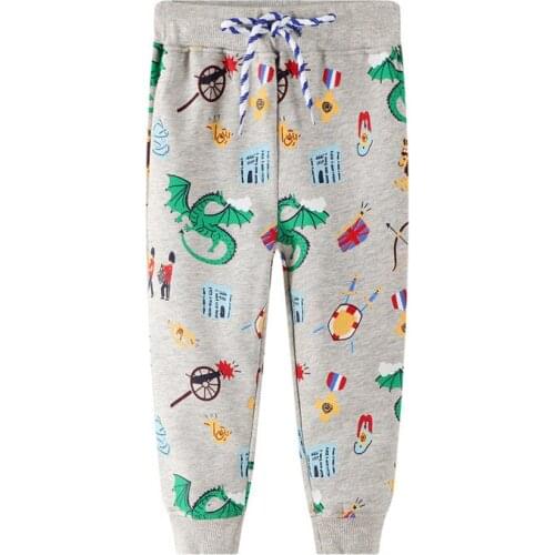 Funnygame New 2021 Cartoon Childrens Long Pants Cotton Cute Boys Girls Sweatpants for Autumn Spring Kids Trousers Pants