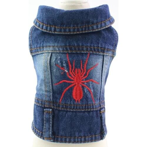 New Spring Autumn Dog Clothes For Small Dogs Boy Xs Dog Jean Jacket Vest Teddy Blue Hoodie Puppy Outfit Pet Clothing