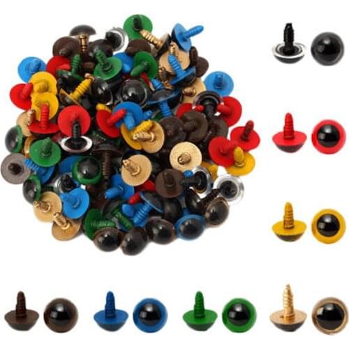 100PCS 7 colors mixed screw combination color Plastic Eye Art Eye Crafts Safety Eyes for Plush Bear Soft Toy Animal Doll Gitf