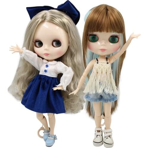 ICY DBS Blyth doll white skin joint body bjd 30cm toy shiny face naked doll random eyes colors kid gift