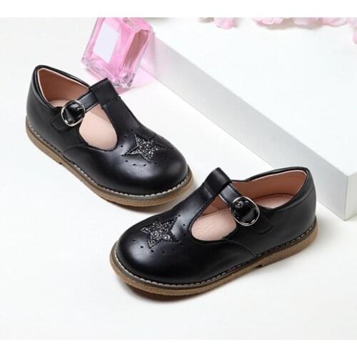 Little Girl Princess Shoes Children Solid Color Flat Leather Shoes Sweet Style Childrens Shoes for Girls 4-16 Years