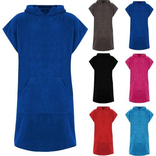 Fashion Toddler Infant Kids Girls Boys Short Sleeve Solid Colors Flannel Warm Robe Hooded Cloak Bathrobe Beach Bath Towel#g4