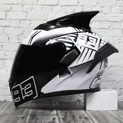 Motorcycle Helmet Men Women Atv Dirt Bike Cross Motocross Helmet Off-Road Casque Dual Lens Flip Up Motorcycle Helmet DOT