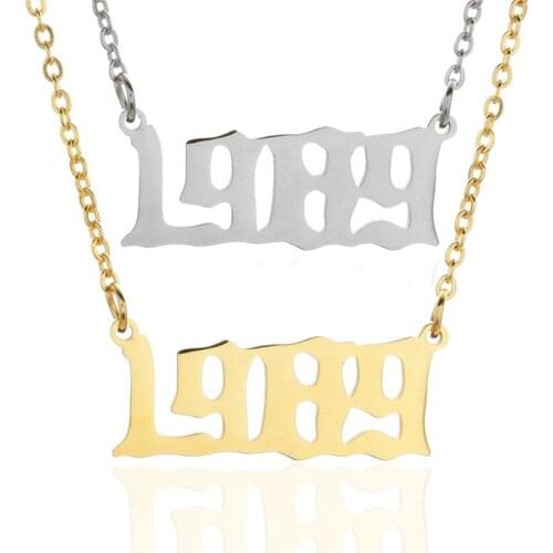 Custom Jewelry Special Date Year Number Necklace for Women 1994 1995 1996 1997 1998 1999 from 1980 to 2000 Personalized Collares