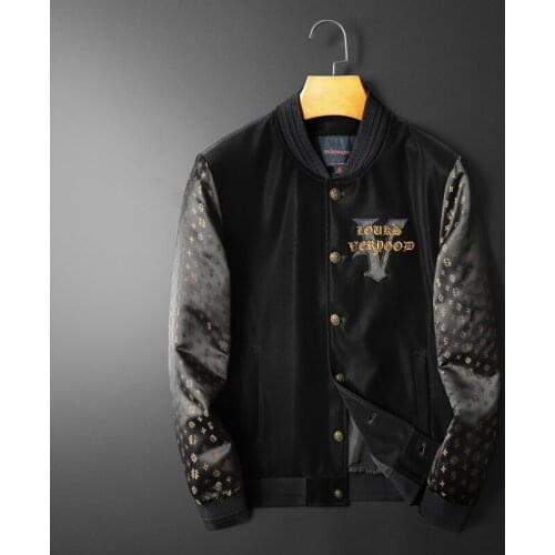 Men Baseball Jacket Autumn Fashion Cool Outwear Jacket Embroidery ButtonsStand Collar Casual Slim Fit Jackets and Coats
