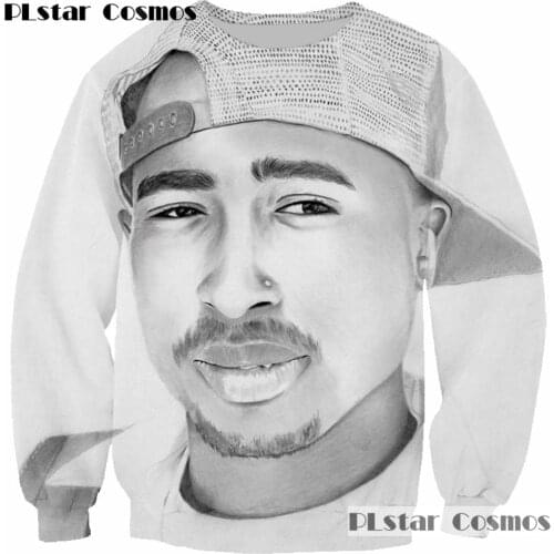 2018 New Men Women Sweatshirt Hoodies 3D Print Rock Singer 2pac Tupac Shakur Sweatshirt Cool Long Sleeve Brand Clothing