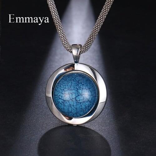 EMMAYA Charming Two Colors Alloy Frame Female Necklace With Gorgeous Transparent Texture Stone Jewelry Nobler Gift For Friends