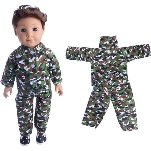Doll Clothes Camouflage pajamas Fits 18 Inch & Boy Dolls Logan Doll Outfits