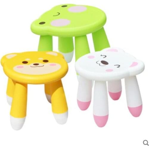 Cartoon plastic stool childrens household small stool thickened kindergarten baby low stool assembly adult shoe stool